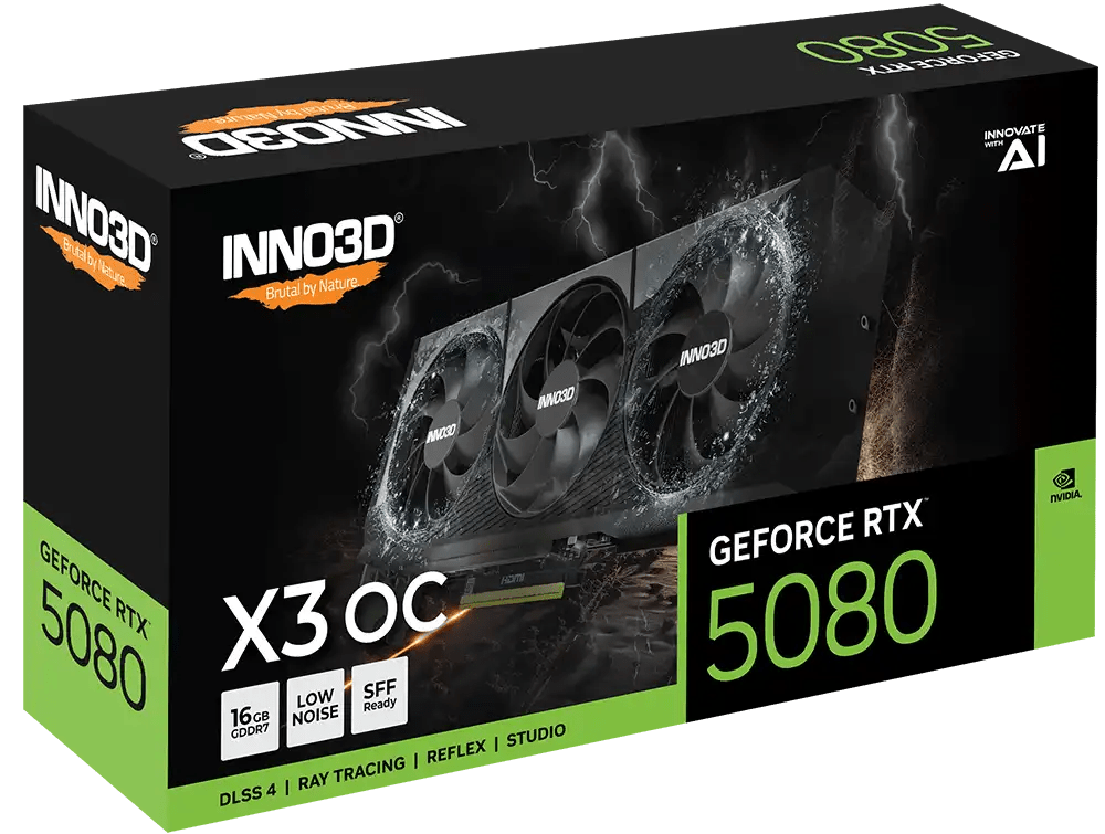 INNO3D GeForce RTX™ 5080 X3 OC Graphics Card - Vektra Computers LLC INNO3D GeForce RTX™ 5080 X3 OC Graphics Card - Vektra Computers LLC